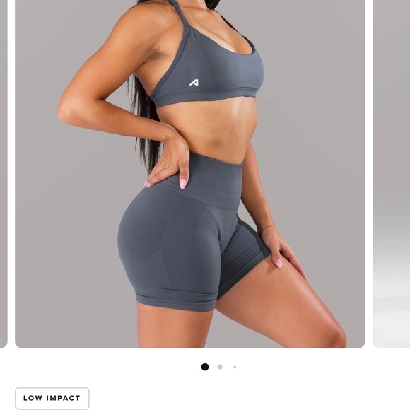 Alphalete Amplify Minimal Halter Sports Bra in Dusty Navy - Picture 4 of 4